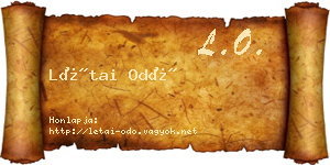 Létai Odó névjegykártya